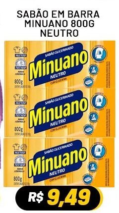 Sabão Em Barra Minuano 800g Neutro