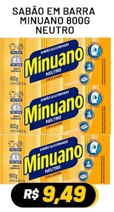 Sabão Em Barra Minuano 800g Neutro